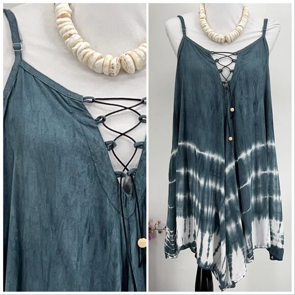 Kau wela ~ Coastal Beach Summer Mini Romper Gypsy Wide Leg Shorts - Picture 3 of 14